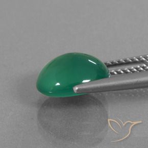 9,17 ctw natürlicher Mittelgrün Achat, Oval, Lichtdurchlässig