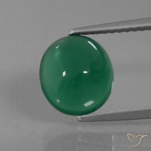 2.77ct Natürlicher Waldgrün Achat, Oval, Lichtdurchlässig