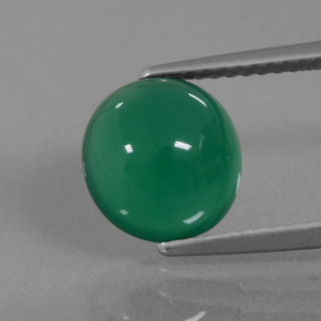2,54 ctw natürlicher grüner Achat, Oval Schliff, Lichtdurchlässig