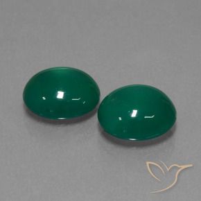 6.42 ct natürliche Grün Achat-Edelsteine, Oval, Lichtdurchlässig