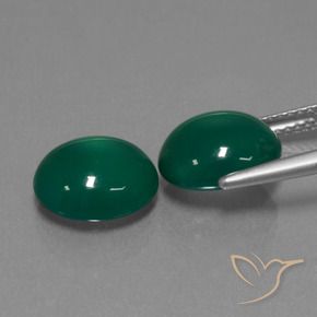 6.42 ct natürliche Grün Achat-Edelsteine, Oval, Lichtdurchlässig