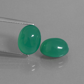 6,35 ct natürliche grüner Achat-Edelsteine, Oval Schliff, Lichtdurchlässig