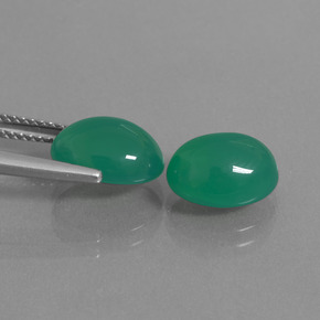 6,35 ct natürliche grüner Achat-Edelsteine, Oval Schliff, Lichtdurchlässig