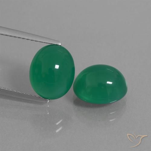 7,58 ct natürliche grüner Achat-Edelsteine, Oval Schliff, Lichtdurchlässig