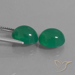 7,58 ct natürliche grüner Achat-Edelsteine, Oval Schliff, Lichtdurchlässig