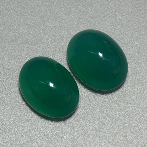 6,32 ct natürliche grüner Achat-Edelsteine, Oval Schliff, Lichtdurchlässig