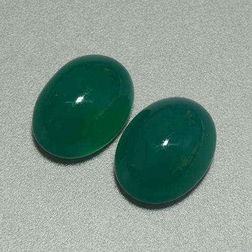 6,32 ct natürliche grüner Achat-Edelsteine, Oval Schliff, Lichtdurchlässig
