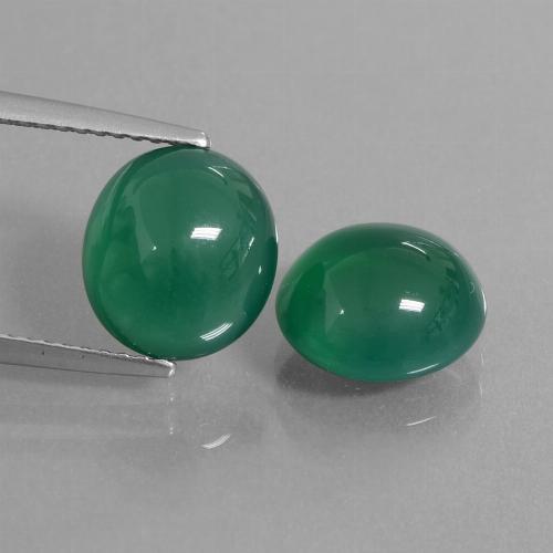 6,42 ct natürliche grüner Achat-Edelsteine, Oval Schliff, Lichtdurchlässig
