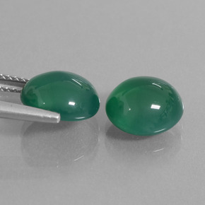 6,42 ct natürliche grüner Achat-Edelsteine, Oval Schliff, Lichtdurchlässig