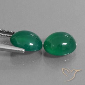 5.95 ct natürliche Waldgrün Achat-Edelsteine, Oval, Lichtdurchlässig
