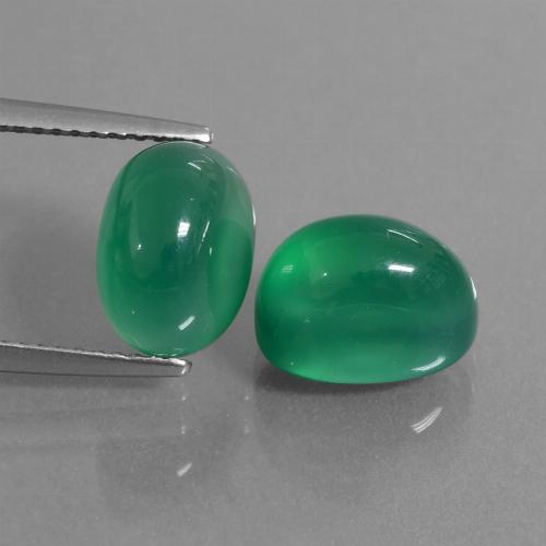 7,42 ct natürliche grüner Achat-Edelsteine, Oval Schliff, Lichtdurchlässig