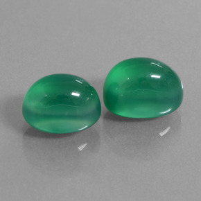 7,42 ct natürliche grüner Achat-Edelsteine, Oval Schliff, Lichtdurchlässig