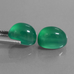 7,42 ct natürliche grüner Achat-Edelsteine, Oval Schliff, Lichtdurchlässig