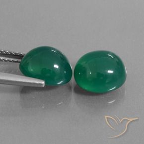 6.41 ct natürliche Waldgrün Achat-Edelsteine, Oval, Lichtdurchlässig