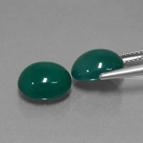 6.36 ct natürliche Kühles Grün Achat-Edelsteine, Oval Schliff, Lichtdurchlässig