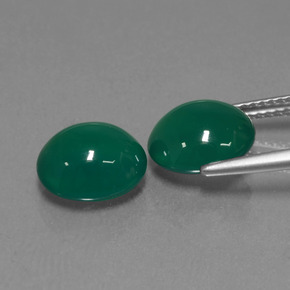 6,00 ct natürliche grüner Achat-Edelsteine, Oval Schliff, Lichtdurchlässig