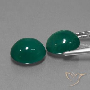 7.06 ct natürliche Mitteltiefgrün Achat-Edelsteine, Oval, Lichtdurchlässig