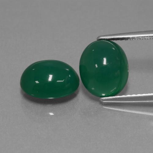 5,94 ct natürliche grüner Achat-Edelsteine, Oval Schliff, Lichtdurchlässig