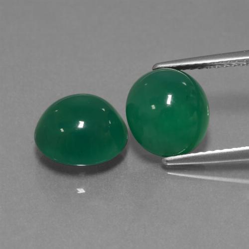 6,87 ct natürliche grüner Achat-Edelsteine, Oval Schliff, Lichtdurchlässig