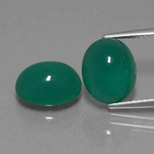 6,14 ct natürliche grüner Achat-Edelsteine, Oval Schliff, Lichtdurchlässig