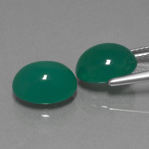6,14 ct natürliche grüner Achat-Edelsteine, Oval Schliff, Lichtdurchlässig