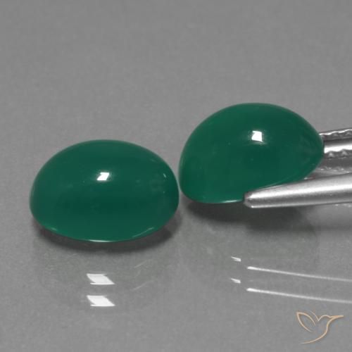 4.93 ct natürliche Mittelgrün Achat-Edelsteine, Oval, Lichtdurchlässig