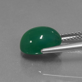 3,82 ctw natürlicher grüner Achat, Oval Schliff, Lichtdurchlässig