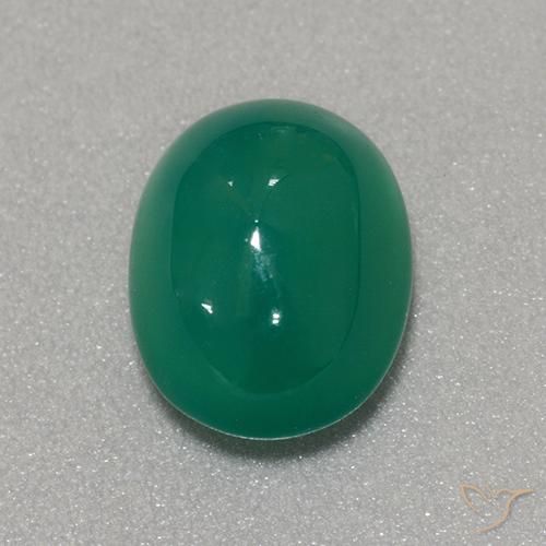 3.43ct Natürlicher Mittelgrün Achat, Oval, Lichtdurchlässig