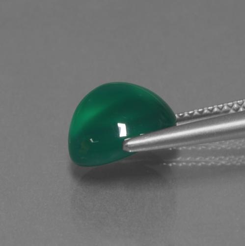 9,17 ctw natürlicher Mittleres Dunkelgrün Achat, Oval Schliff, Lichtdurchlässig