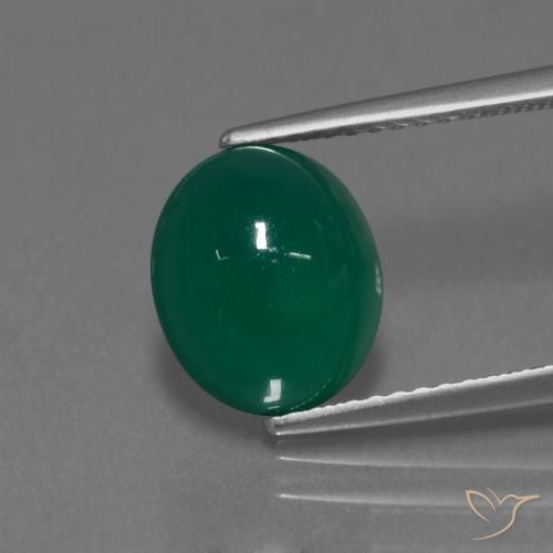 3.04ct Natürlicher Mittelgrün Achat, Oval, Lichtdurchlässig