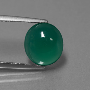 3,39 ctw natürlicher grüner Achat, Oval Schliff, Lichtdurchlässig