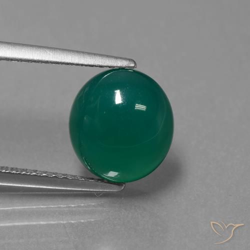 3.46ct Natürlicher Grün Achat, Oval, Lichtdurchlässig