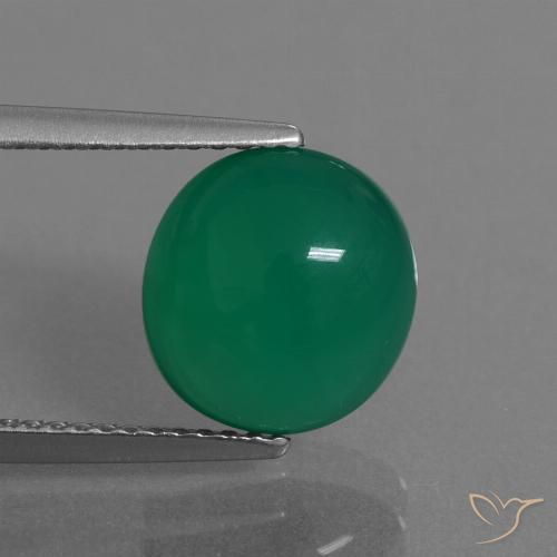 3.31ct Natürlicher Mittelgrün Achat, Oval, Lichtdurchlässig