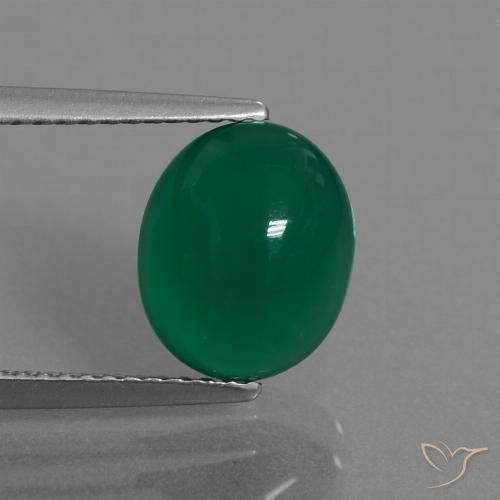 3.10ct Natürlicher gelblich-grün Achat, Oval, Lichtdurchlässig