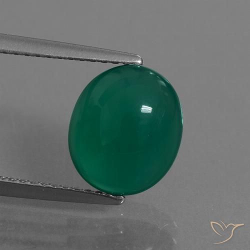 3.19ct Natürlicher Kieferngrün Achat, Oval, Lichtdurchlässig