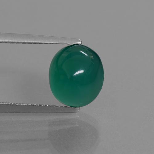 3,55 ctw natürlicher grüner Achat, Oval Schliff, Lichtdurchlässig