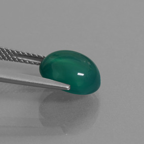 9,17 ctw natürlicher Mittelgrün Achat, Oval Schliff, Lichtdurchlässig