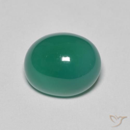 3.50ct Natürlicher Mittelgrün Achat, Oval, Lichtdurchlässig