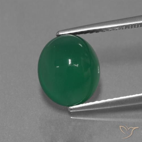 3.33ct Natürlicher gelblich-grün Achat, Oval, Lichtdurchlässig