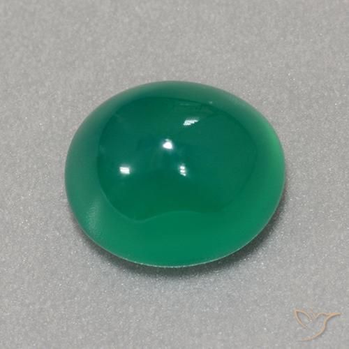 3.20ct Natürlicher Mittelgrün Achat, Oval, Lichtdurchlässig