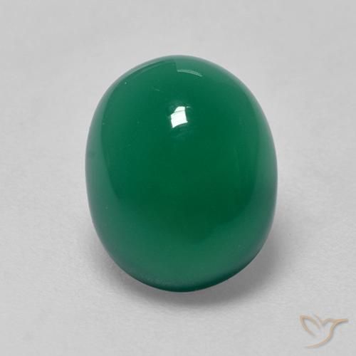 3,00 ctw natürlicher grüner Achat, Oval Schliff, Transparent