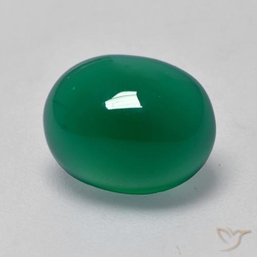 3,00 ctw natürlicher grüner Achat, Oval Schliff, Transparent