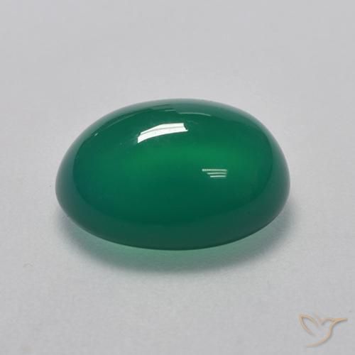 3,00 ctw natürlicher grüner Achat, Oval Schliff, Transparent