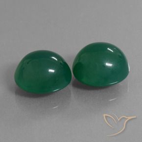 17.44 ct natürliche Mittleres Dunkelgrün Achat-Edelsteine, Oval, Lichtdurchlässig