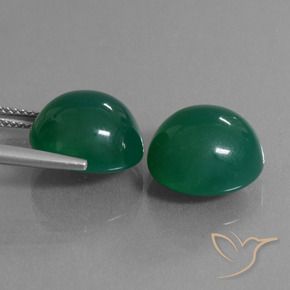 17.44 ct natürliche Mittleres Dunkelgrün Achat-Edelsteine, Oval, Lichtdurchlässig