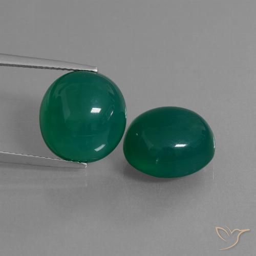 16,71 ct natürliche grüner Achat-Edelsteine, Oval Schliff, Lichtdurchlässig