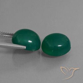 16,71 ct natürliche grüner Achat-Edelsteine, Oval Schliff, Lichtdurchlässig
