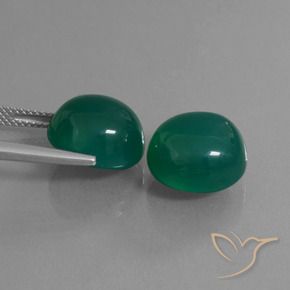 16.35 ct natürliche Grün Achat-Edelsteine, Oval, Lichtdurchlässig