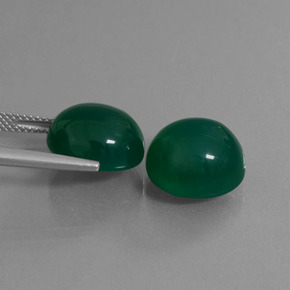 15,65 ct natürliche grüner Achat-Edelsteine, Oval Schliff, Lichtdurchlässig