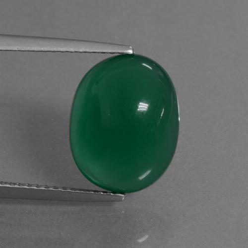 6,27 ctw natürlicher grüner Achat, Oval Schliff, Lichtdurchlässig
